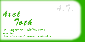 axel toth business card